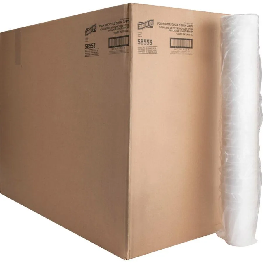 Genuine Joe Genuine Joe 58553 Foam Cups 14 oz 1000/CT White cleaning — product photo