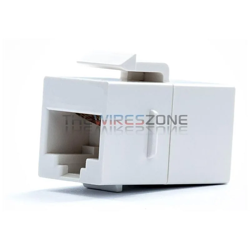 The Wires Zone The Wires Zone White RJ45 Female Inline Coupler 50 micron — product photo
