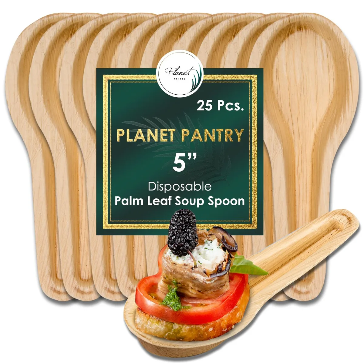 Planet Pantry Planet Pantry Disposable Palm Leaf Soup Spoon 25 pcs — product photo