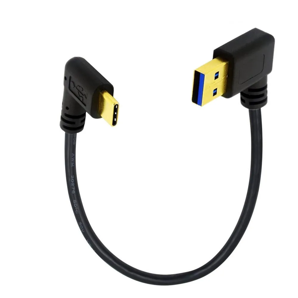 TeKit TeKit 1ft Right Angle USB A to USB C Cable 18W 5Gbps — product photo