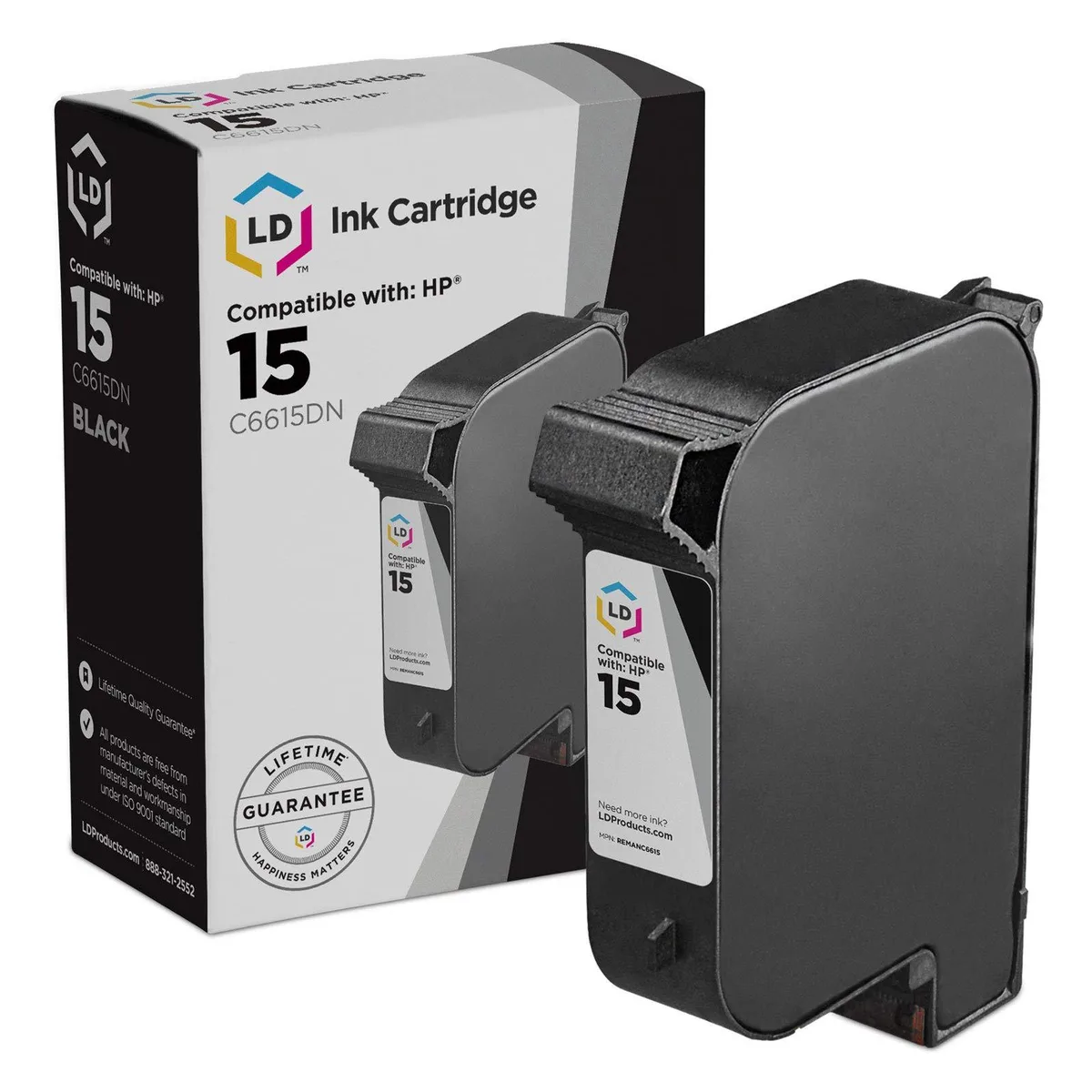 LD Products LD Products Remanufactured Ink Cartridge HP 15 C6615DN Black — product photo