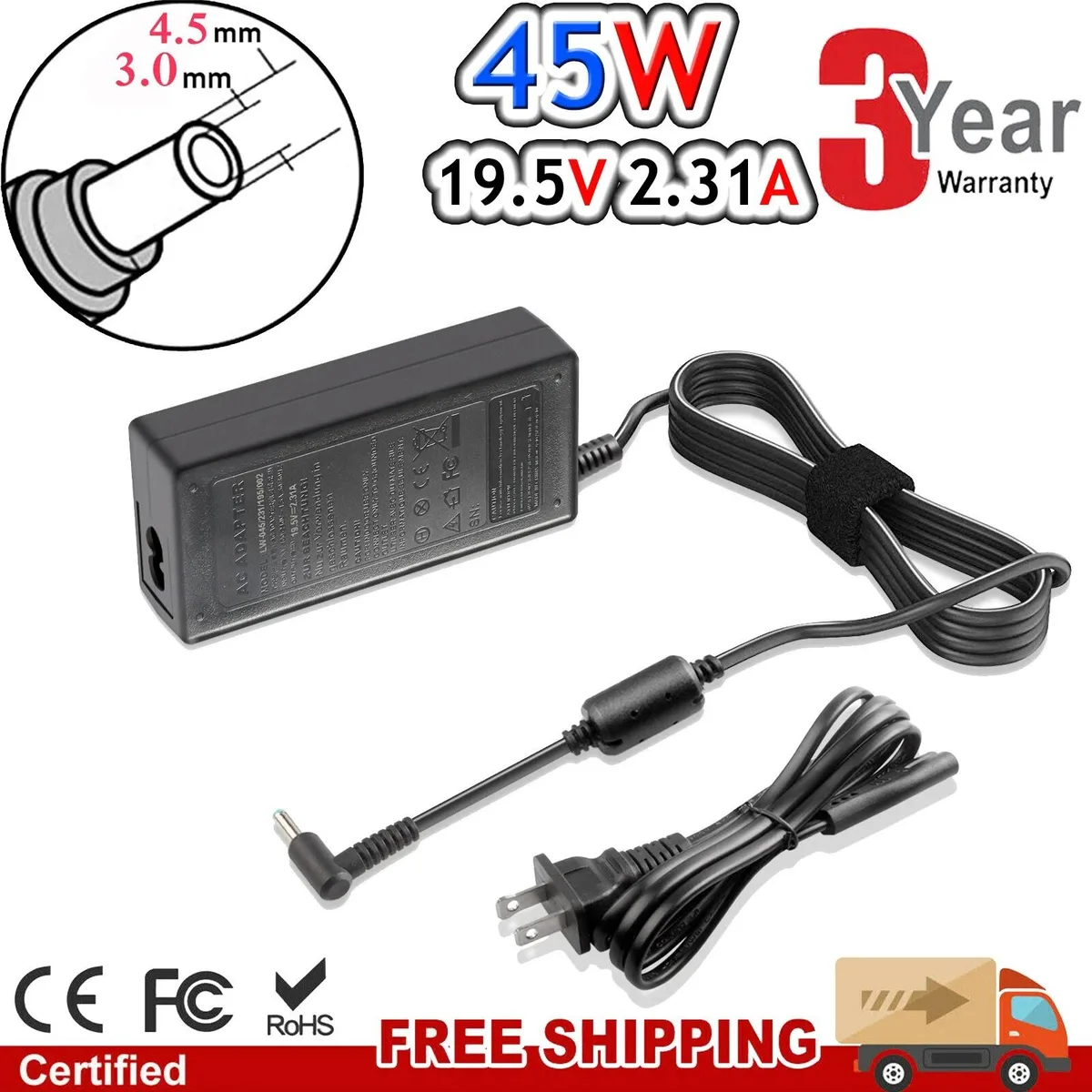 RAYBESTOS UNBRANDED RAYBESTOS UNBRANDED AC Adapter 19.5V 45W 4.5mm Tip — product photo