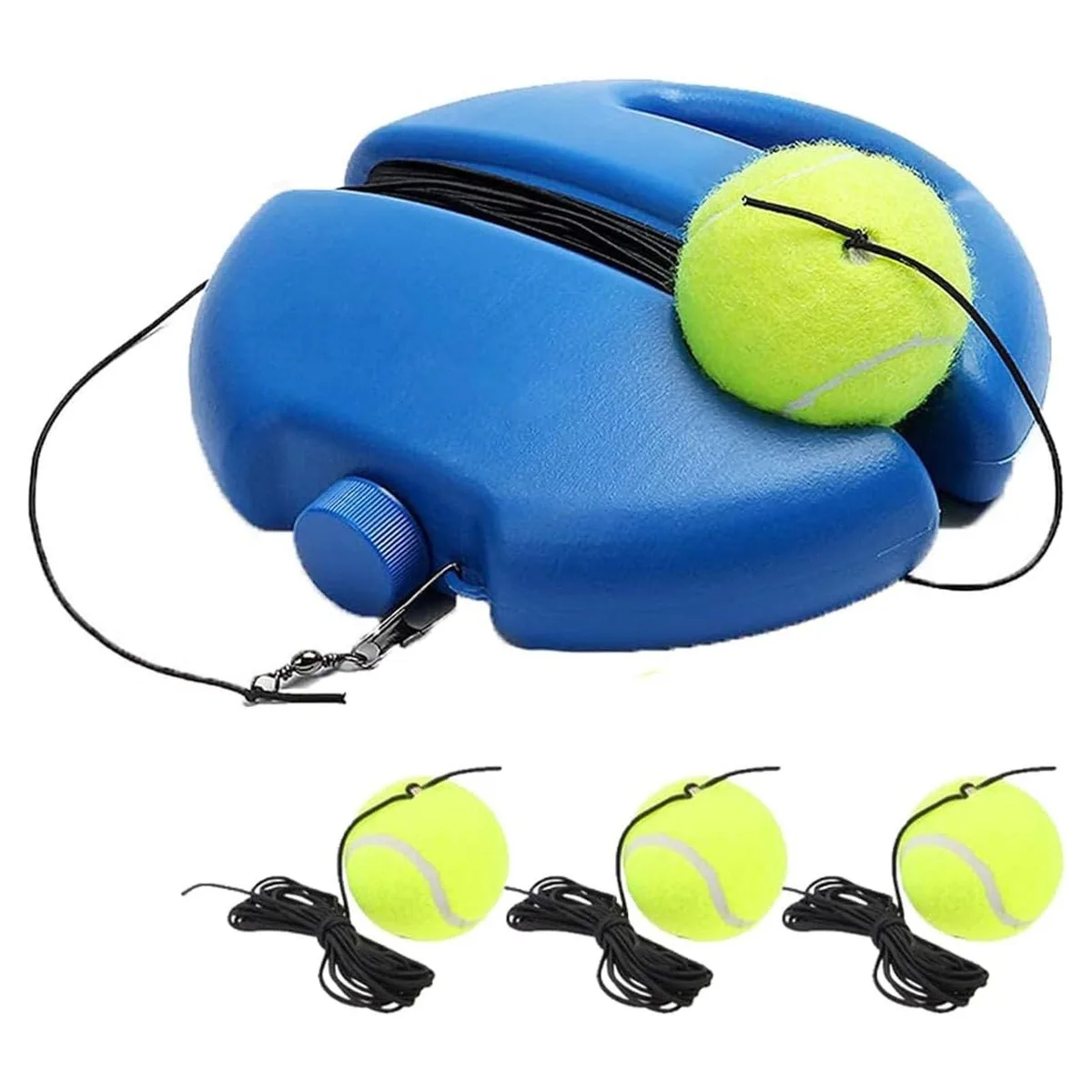 Tennis Trainer Rebound Ball Kit with 3 String Balls Blue 21cm 8.3inch — product photo