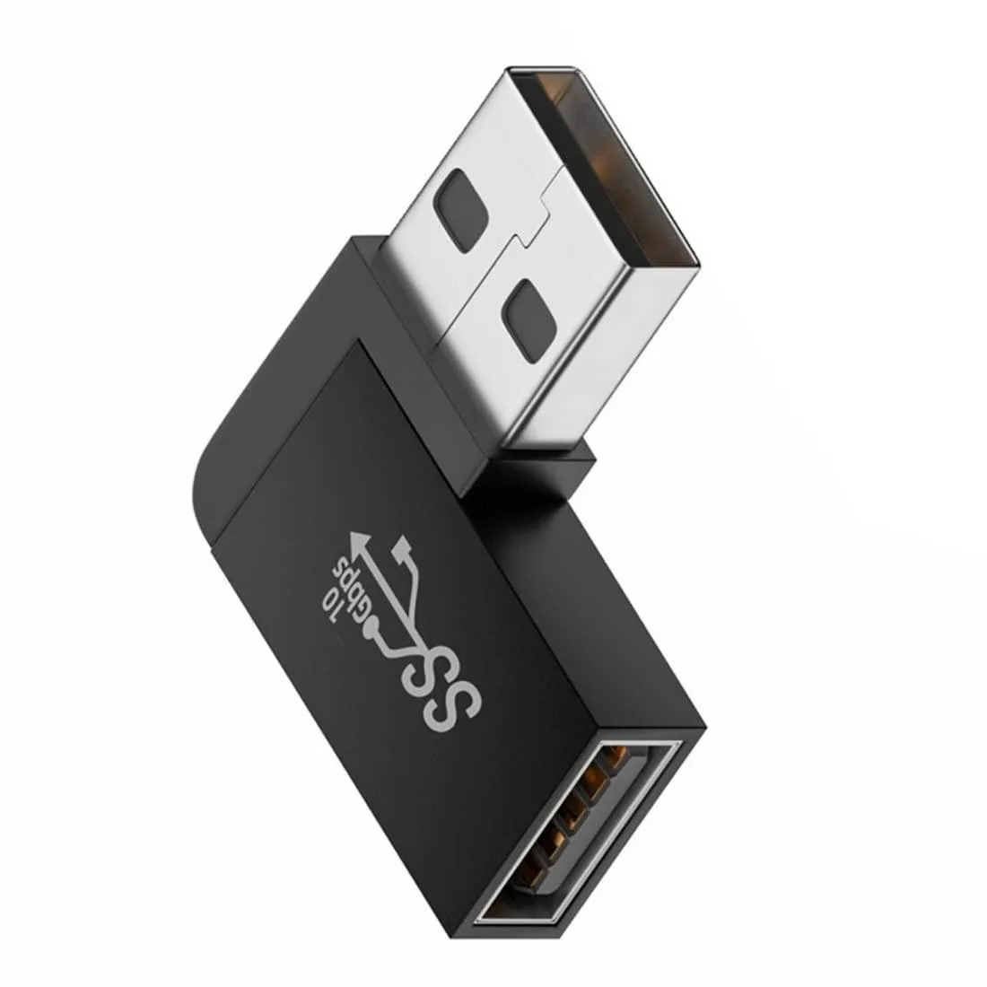 LORDWORLD LORDWORLD USB 3.0 Type A Male to Female 90 Degree Left Angled 10Gbps Adapter — product photo