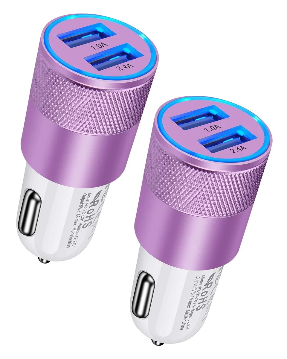 No Sew No Sew Dual USB-A Car Charger 3.4A 2-Pack — product photo
