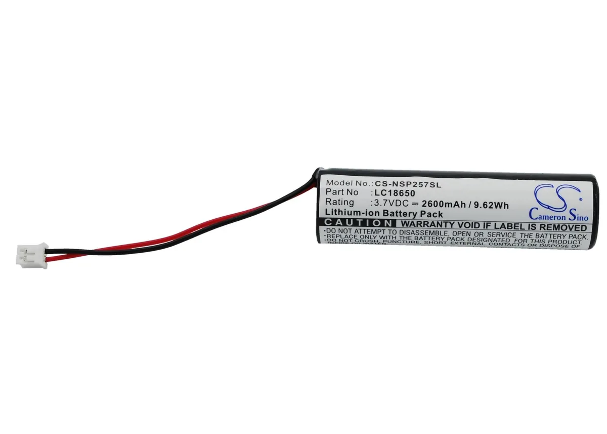 Rectangular replacement battery pack with silver label and wire connector