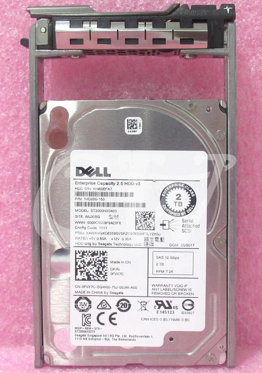 DELL DELL ST2000NX0433 2TB 7200RPM 12Gbps 2.5" SAS internal hard drive — product photo