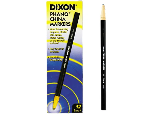 Dixon Dixon 77 China Marker Bold Tip Black Dozen — product photo