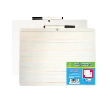 Flipside Products Flipside Products 19134 Red &amp; Blue Ruled Dry Erase Easel Pad 12 Pack — product photo