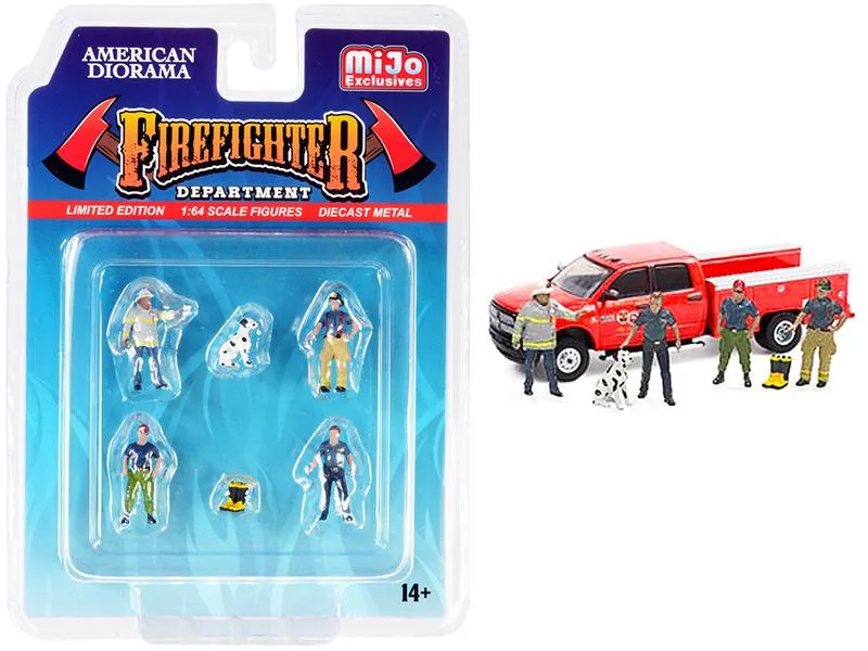 American Diorama American Diorama Firefighter II 6 Piece Diecast Set 76482 — product photo