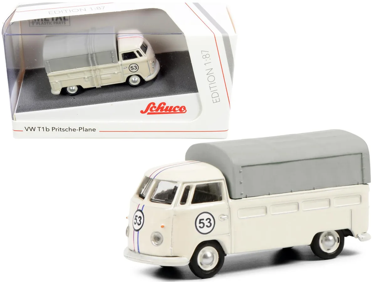 Schuco Schuco Volkswagen T1b Pritsche Plane Pickup #53 Cream 1/87 HO Diecast — product photo