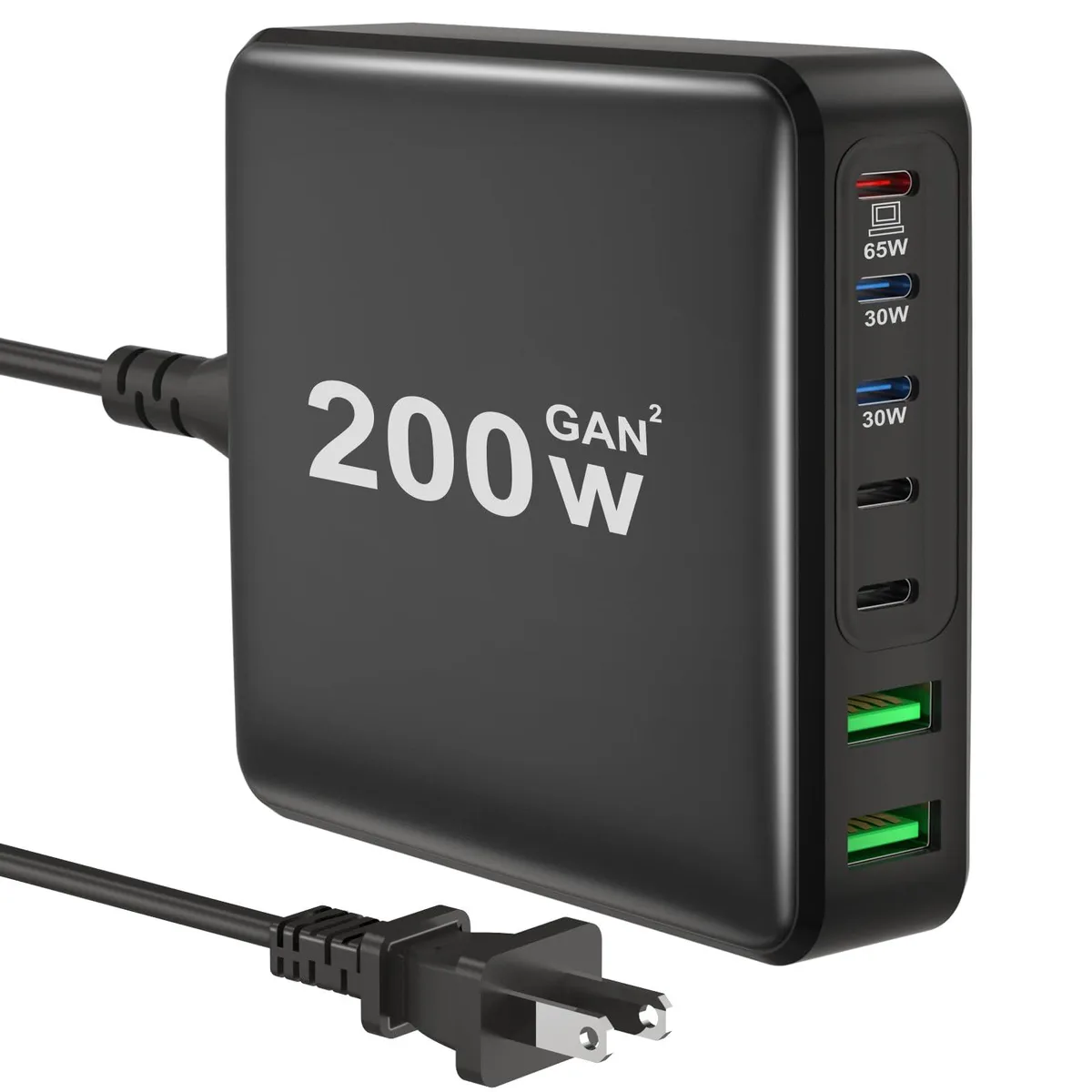  Anqadr C1 200W 7-Port GaN USB Charger Black — product photo