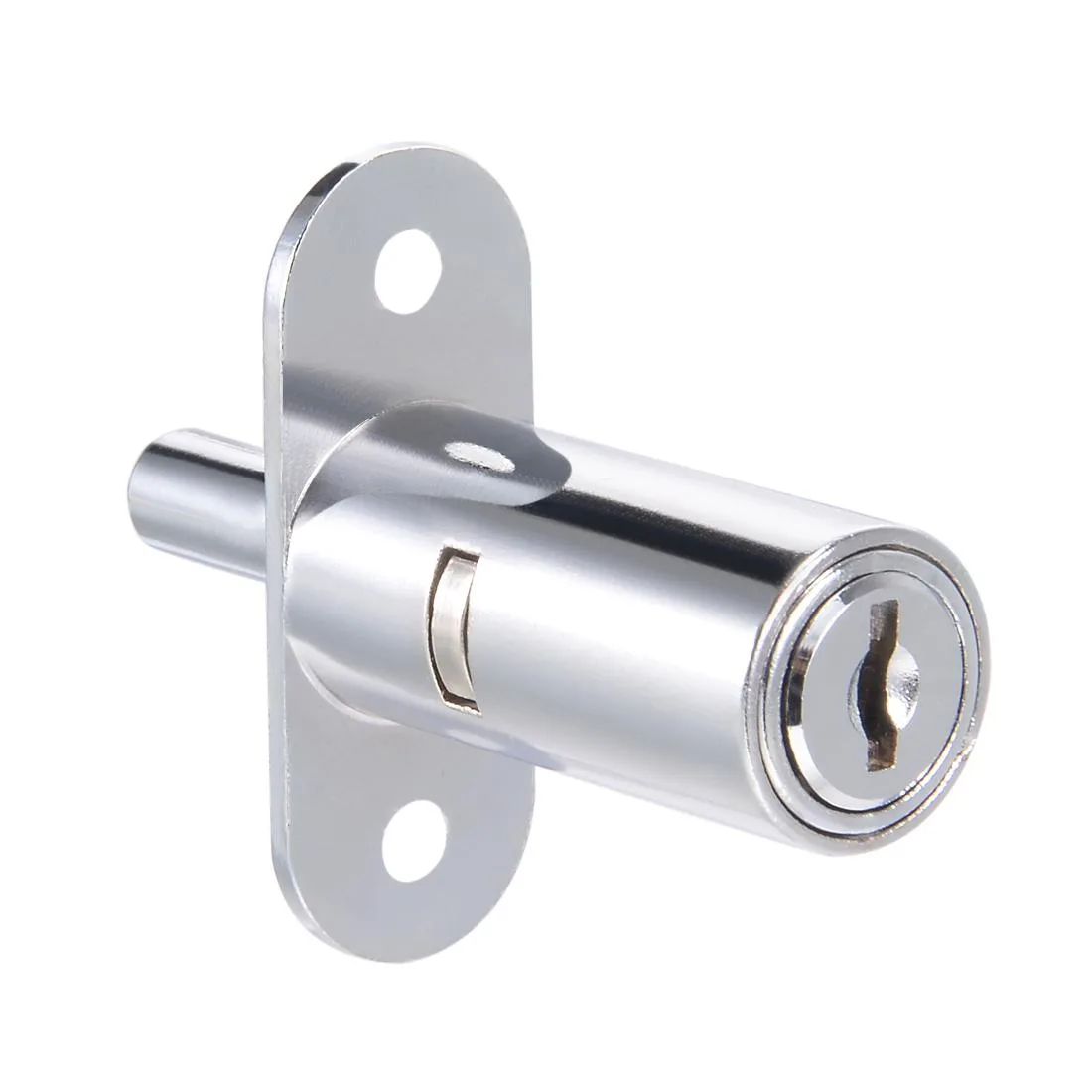 Chrome-finished zinc alloy push plunger lock with two keys