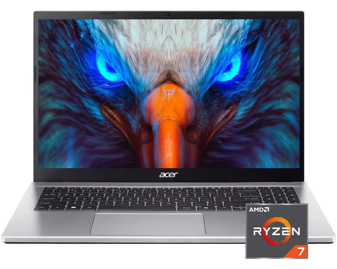 Acer America Acer America Aspire Go laptop AMD Ryzen 7 7730U 16GB 512GB 15.6" FHD IPS 60Hz 250 nits Silver — product photo