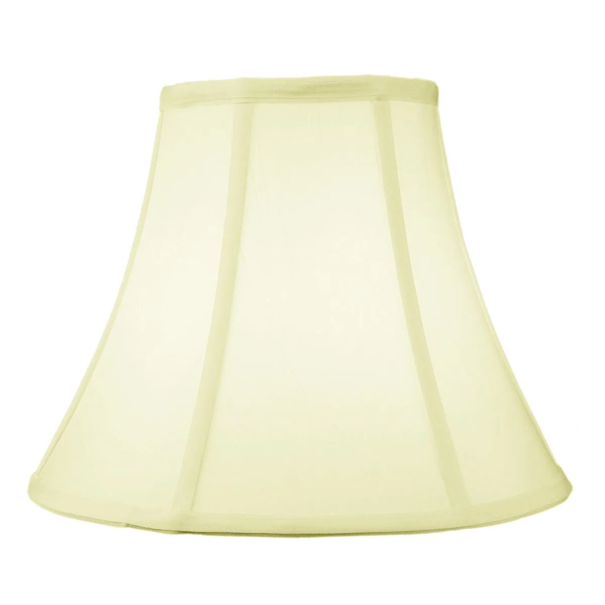 Ivory shantung fabric bell shade on a spider frame 12 by 9.5 inches