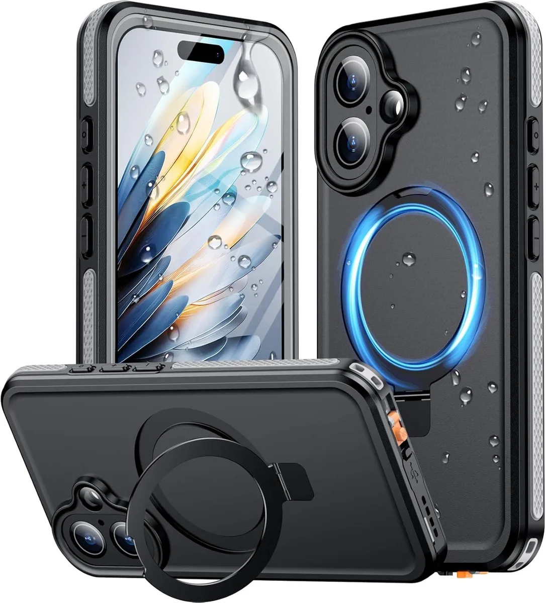 BONAEVER BONAEVER Magnetic Waterproof Case for iPhone 16 6.1" Black — product photo