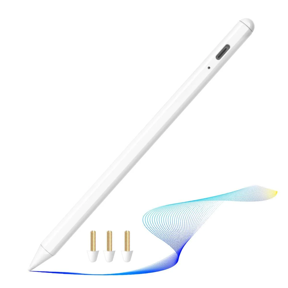  Yottn Stylus Pen for iPad 2018-2024 White 1.5mm Tip USB-C — product photo