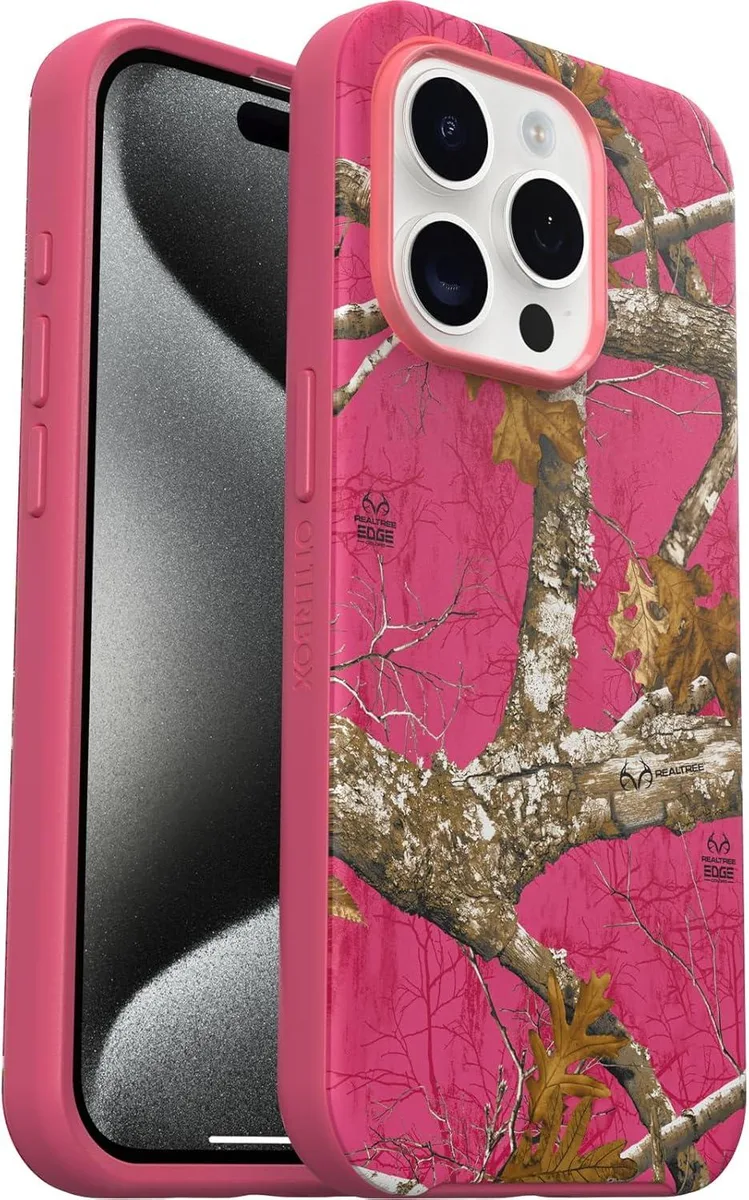 OtterBox OtterBox Symmetry Series Case for iPhone 15 Pro Realtree Flamingo Pink — product photo