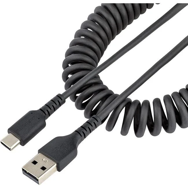 STARTECH STARTECH R2ACC-1M-USB-CABLE usb cable USB 2.0 A to C coiled 1m black — product photo