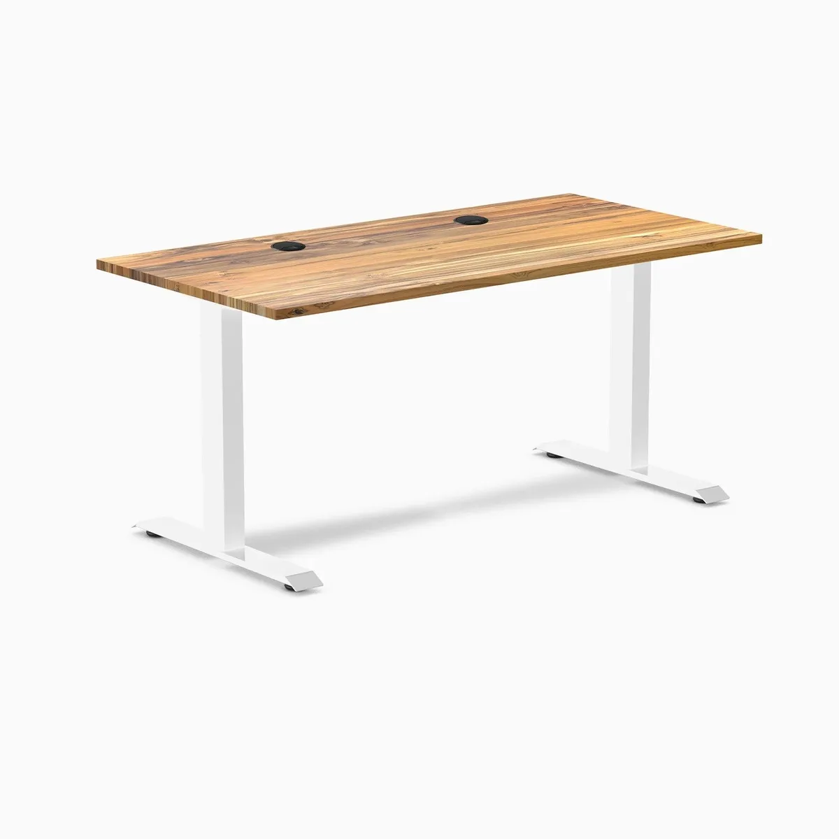 Desky Desky Zero Hardwood Office Desk Teak White 48 x 30 in — product photo