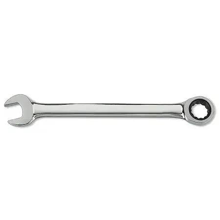 Westward ratcheting wrench, alloy steel chrome finish, 1-1/2 inch head, 19 5/8 inch length