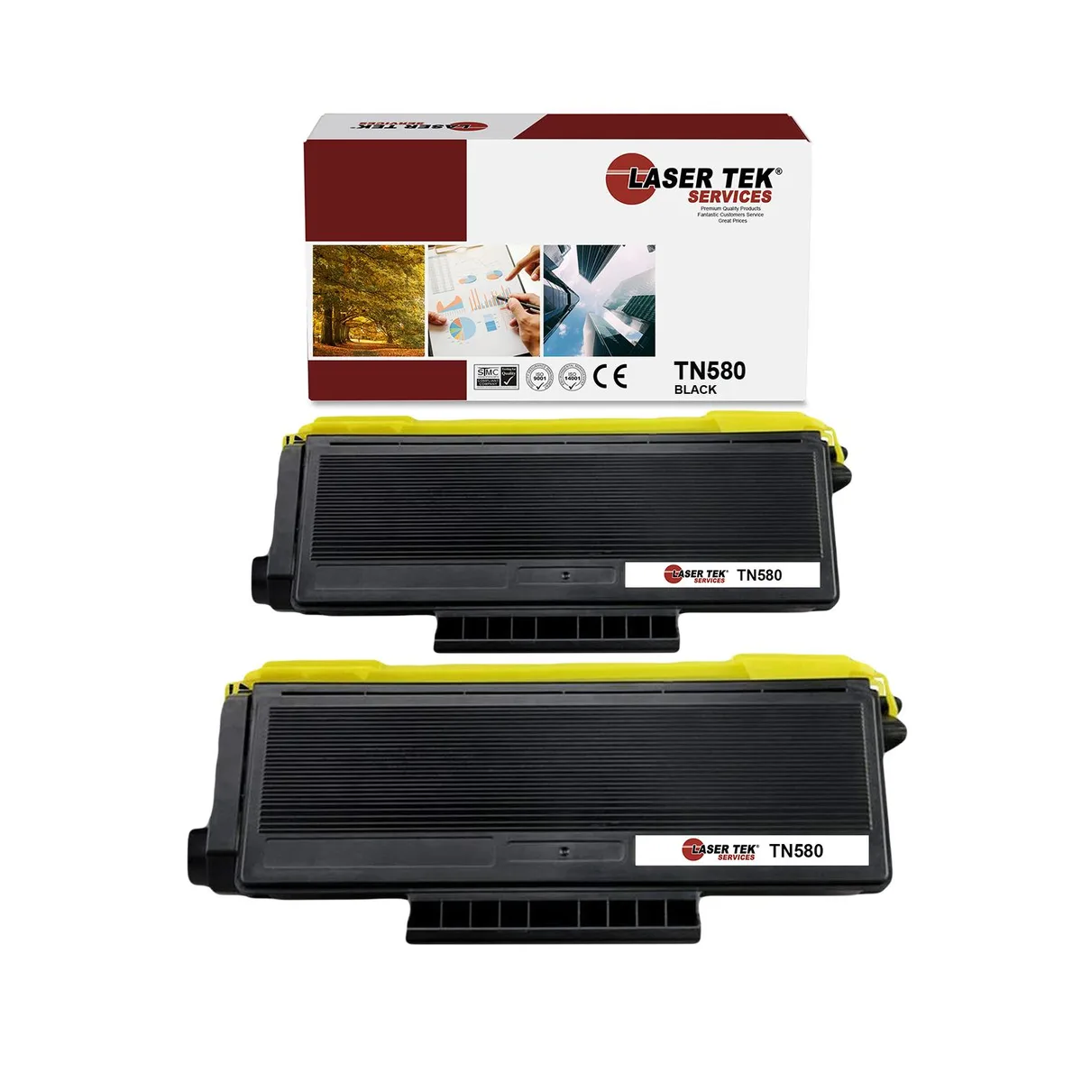 Laser Tek Services Laser Tek Services TN-580 2 Pack High Yield Toner Cartridge — product photo