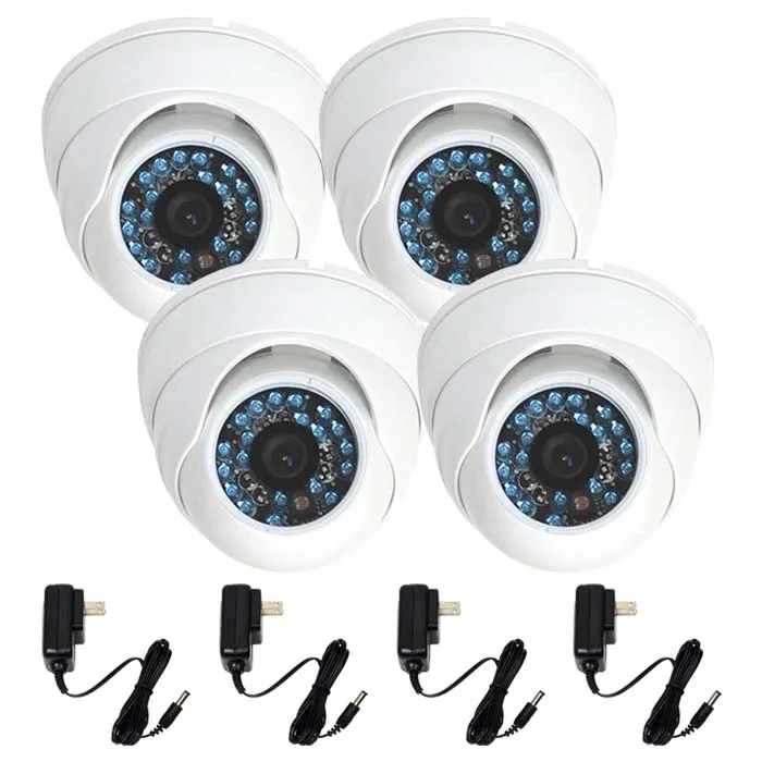 VideoSecu VideoSecu VD21WK4-N1 4× CCTV Camera 480TVL 3.6mm 20 IR LED White — product photo