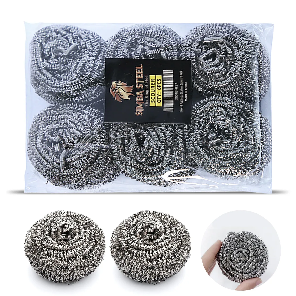 Fifteen silver stainless steel scrubber balls, coiled and springy, each about three and a half inches wide