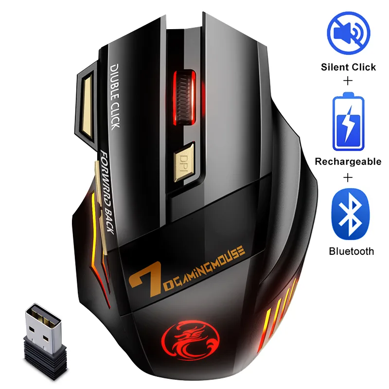 weastlinks weastlinks Wireless Gaming Mouse Black 5500 DPI 7 Buttons Rechargeable RGB — product photo