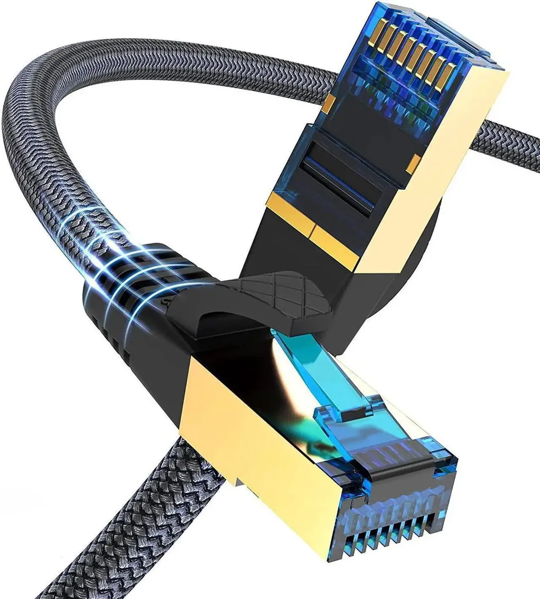 Vszerda Vszerda Cat 8 Network Ethernet Cable 100FT 30M Nylon Braided 26AWG 40Gbps 2000MHz S/FTP — product photo