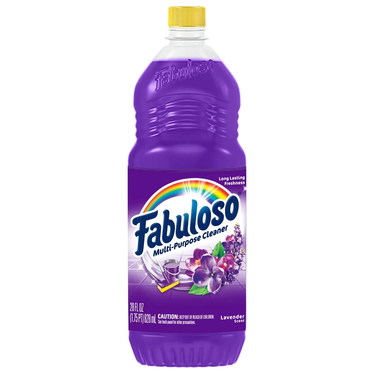 White 28 oz plastic bottle with purple label