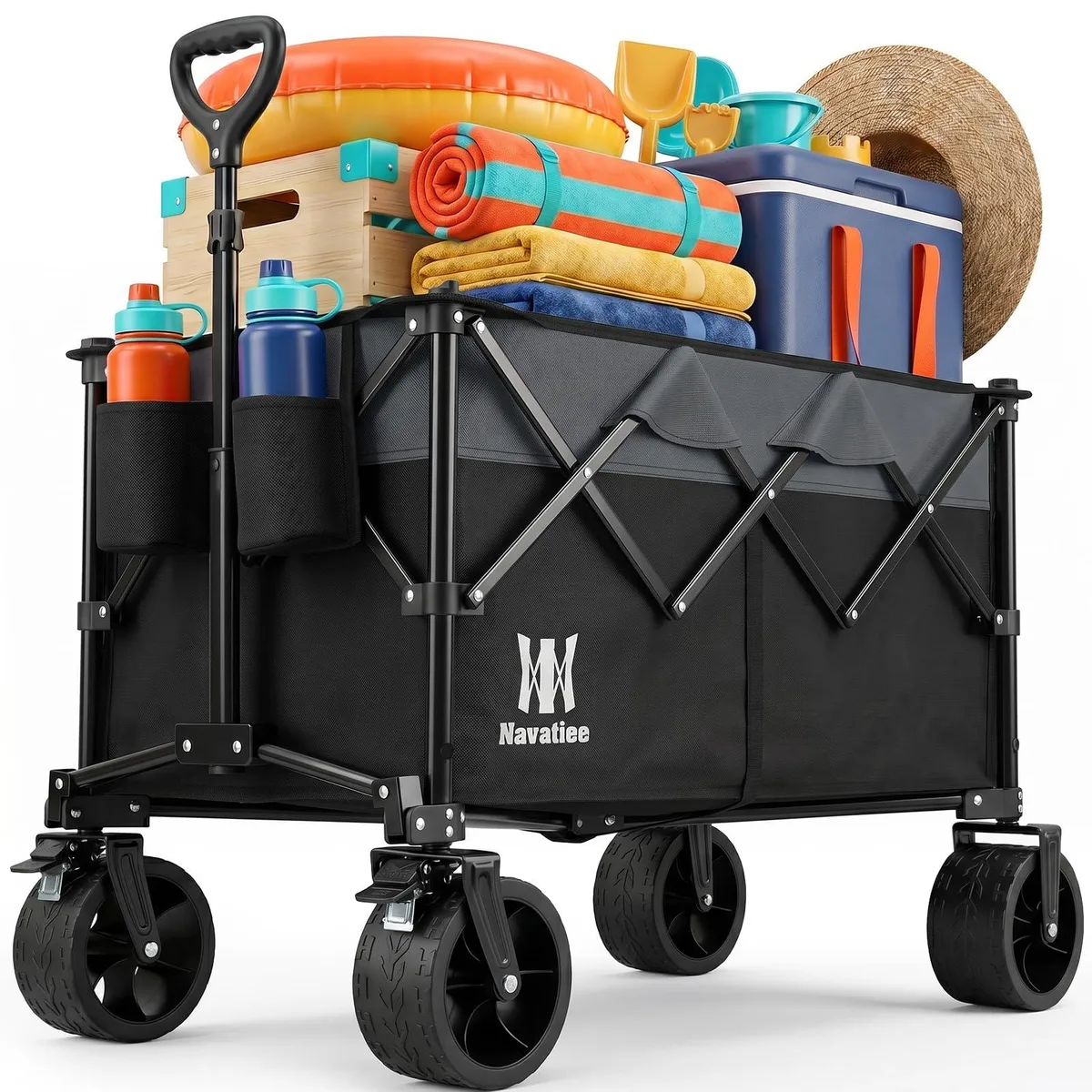 Navatiee 330Lbs 165L Collapsible Folding Wagon Black — product photo