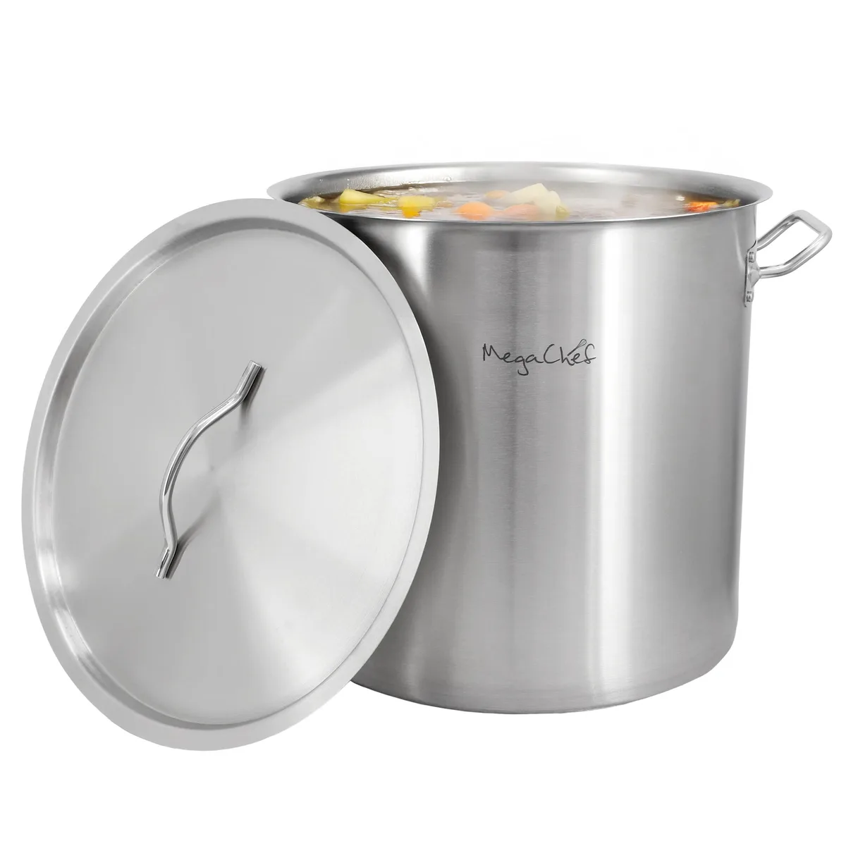 MegaChef MegaChef 510122007M 38.5 Quart Stainless Steel Stock Pot with Lid — product photo