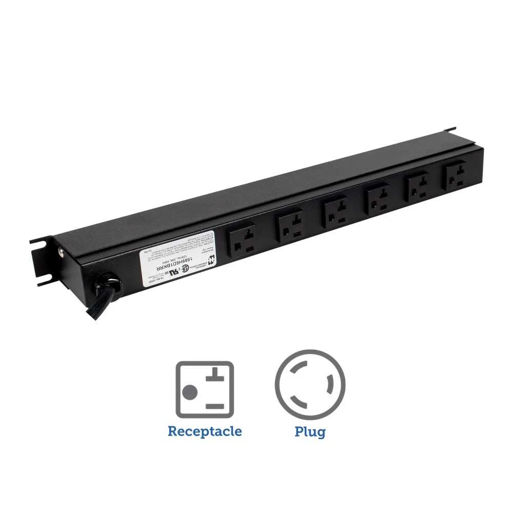 RackSolutions RackSolutions 20A Power Strip Rear Outlets 15ft Cord EIA 19-Inch — product photo
