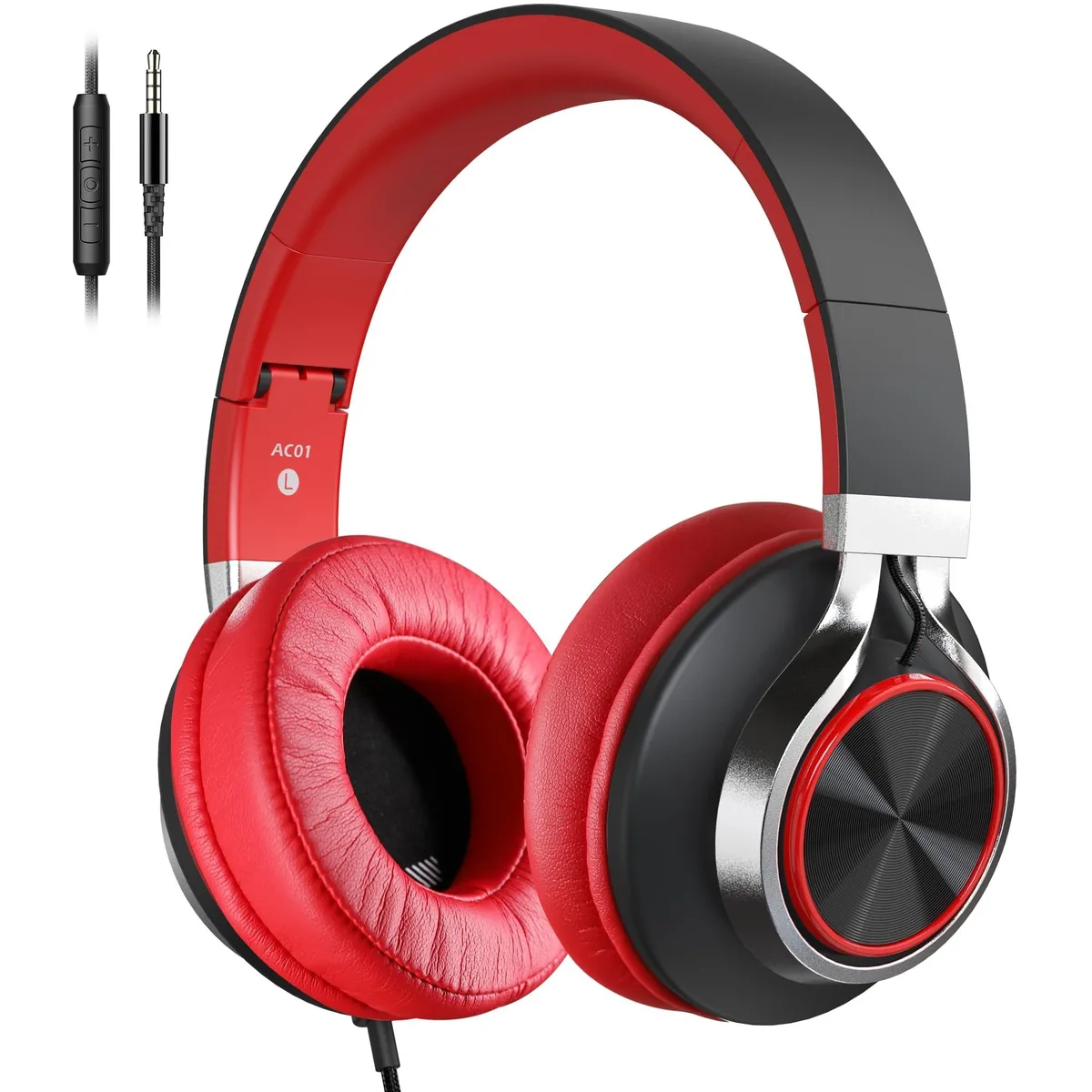Bipra Bipra AC01 2 in 1 accessory over-ear wired headset 3.5 mm black red — product photo