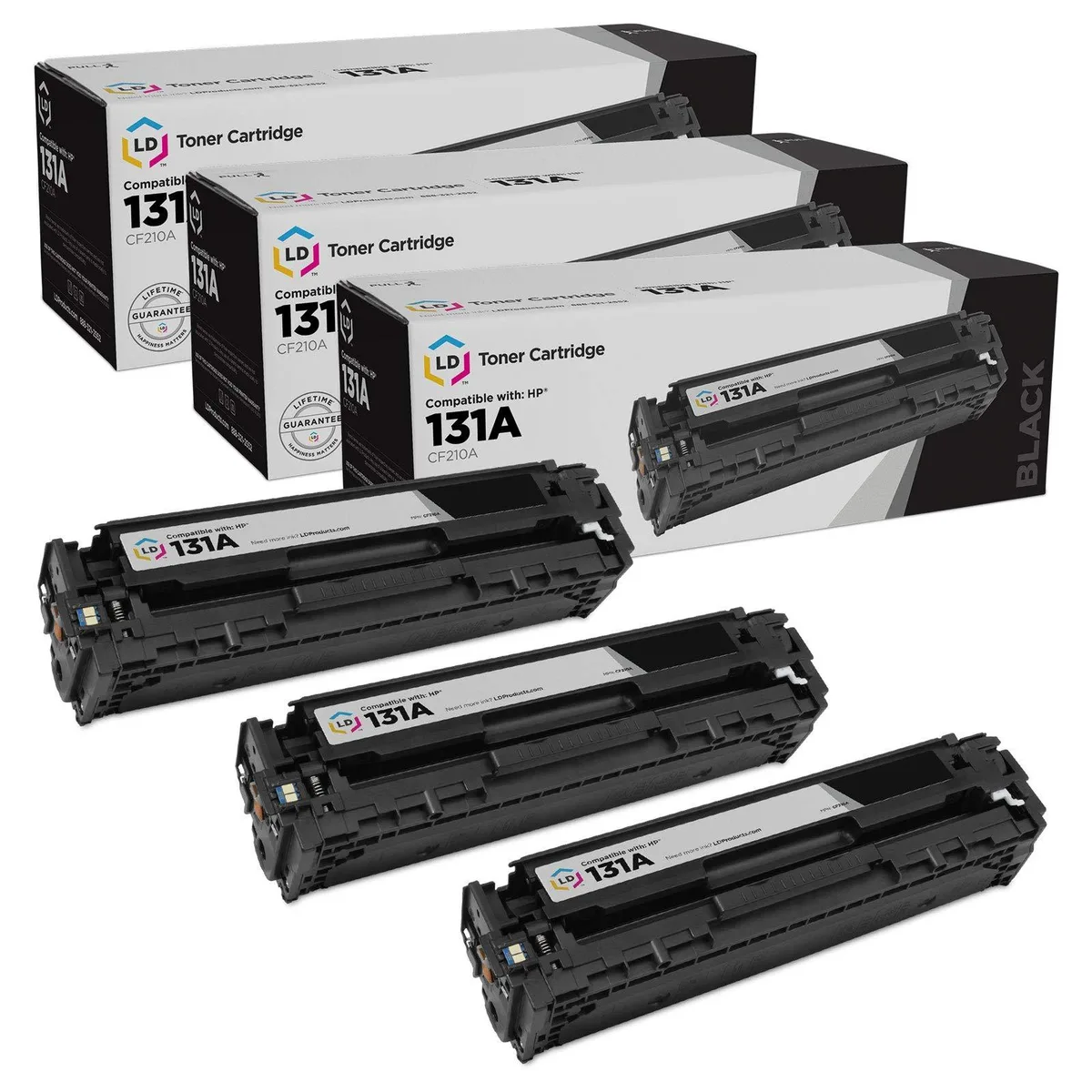 LD Products LD Products HP 131A CF210A Black Toner Cartridge 3-Pack — product photo