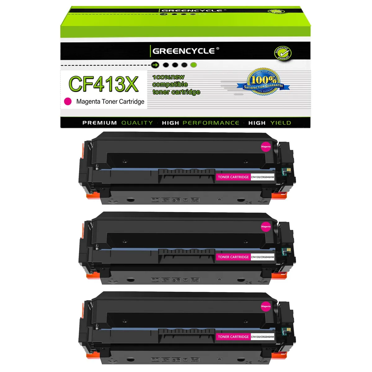 GREENCYCLE GREENCYCLE 413X Magenta Toner Cartridge 3 Pack — product photo