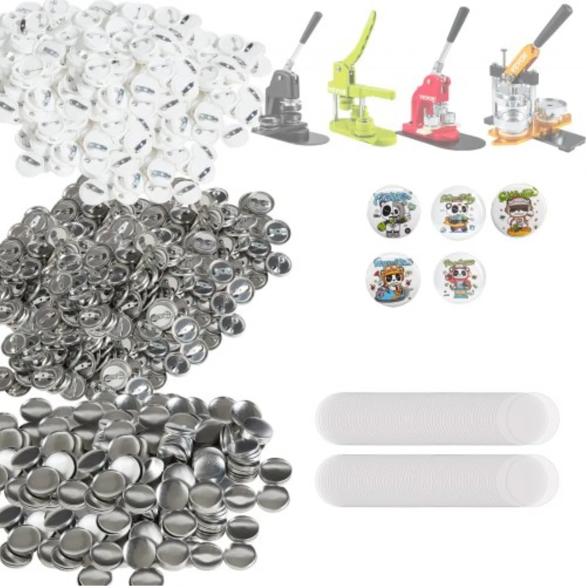 VEVOR VEVOR D25-250S 500 Sets 25 mm Pin Back Button Parts — product photo