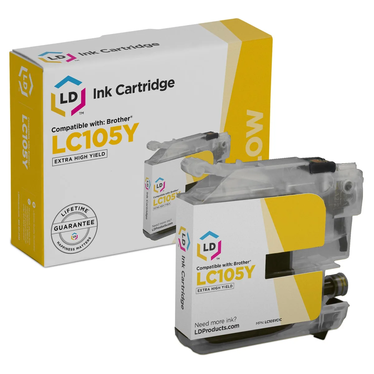 LD Products LD Products Replacement Ink Cartridge Compatible with Brother LC105Y Super High Yield Yellow 1200 Pages — product photo