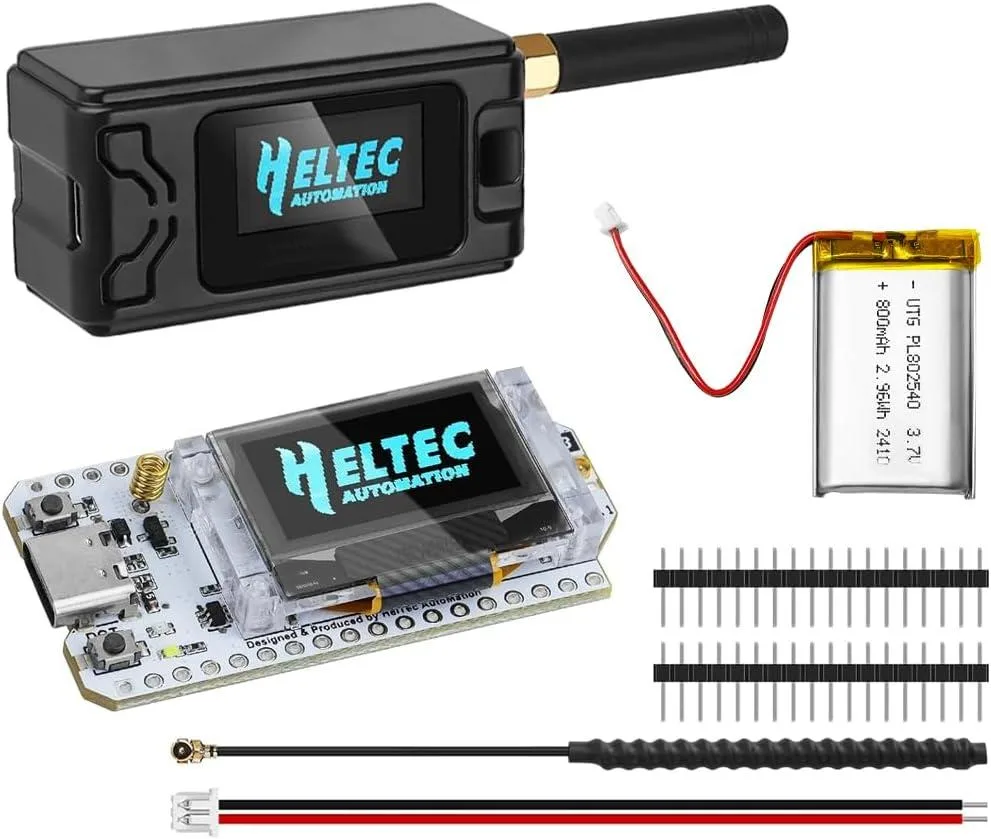 MCDODO MCDODO Heltec V3 ESP32 LoRa Development Board SX1262 800mAh Battery OLED .96in Black — product photo