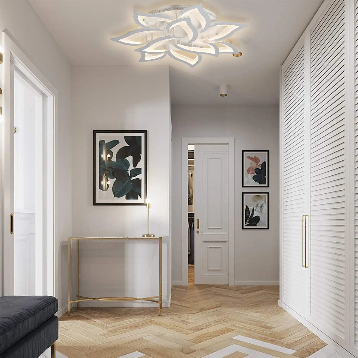 GARWARE WALL ROPES GARWARE WALL ROPES Dimmable LED Flush Mount 72W 85 cm Flower Shape White Remote Control 3000K-6500K — product photo