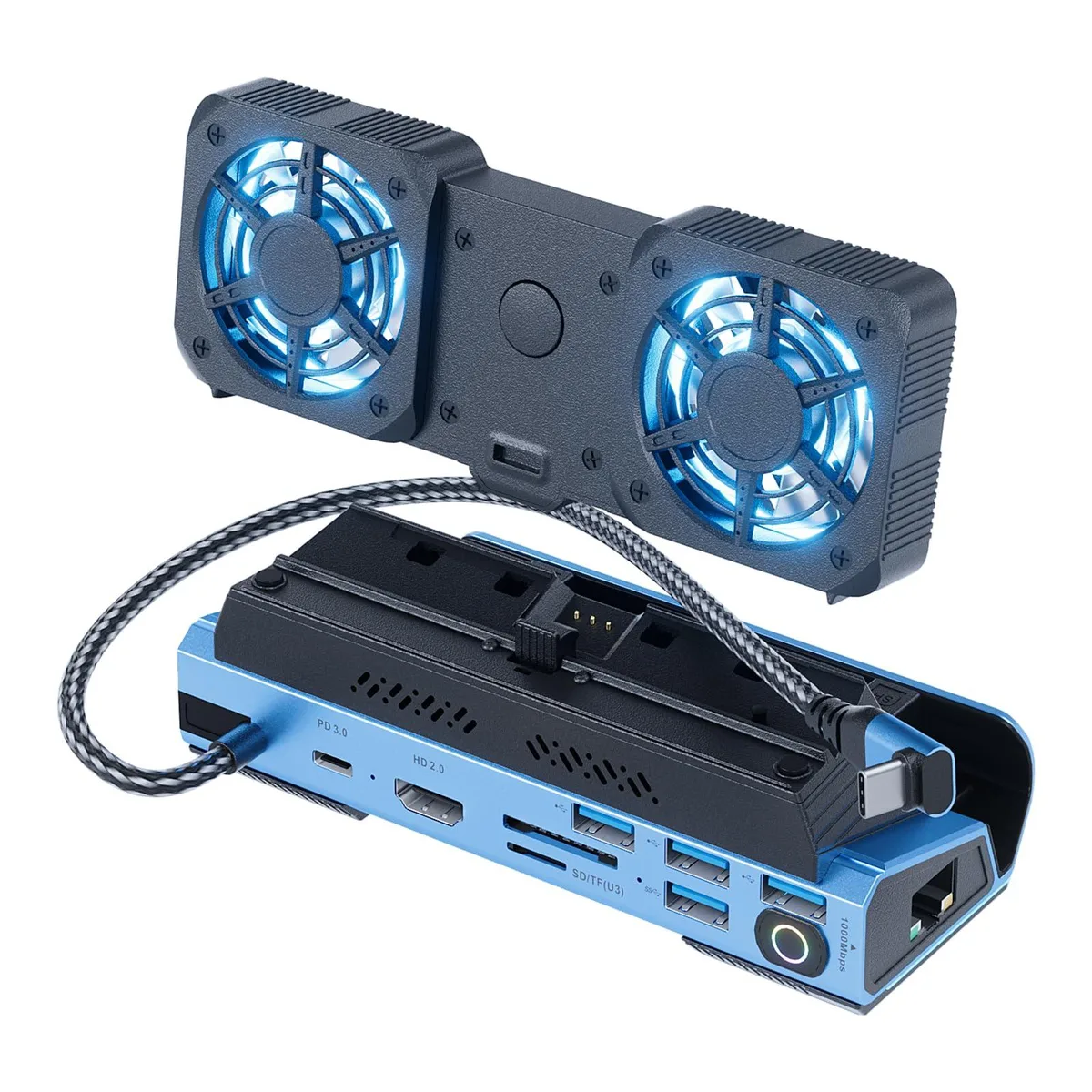 KEHIPI KEHIPI 13-in-1 Docking Station with Detachable Dual Cooling Fans — product photo