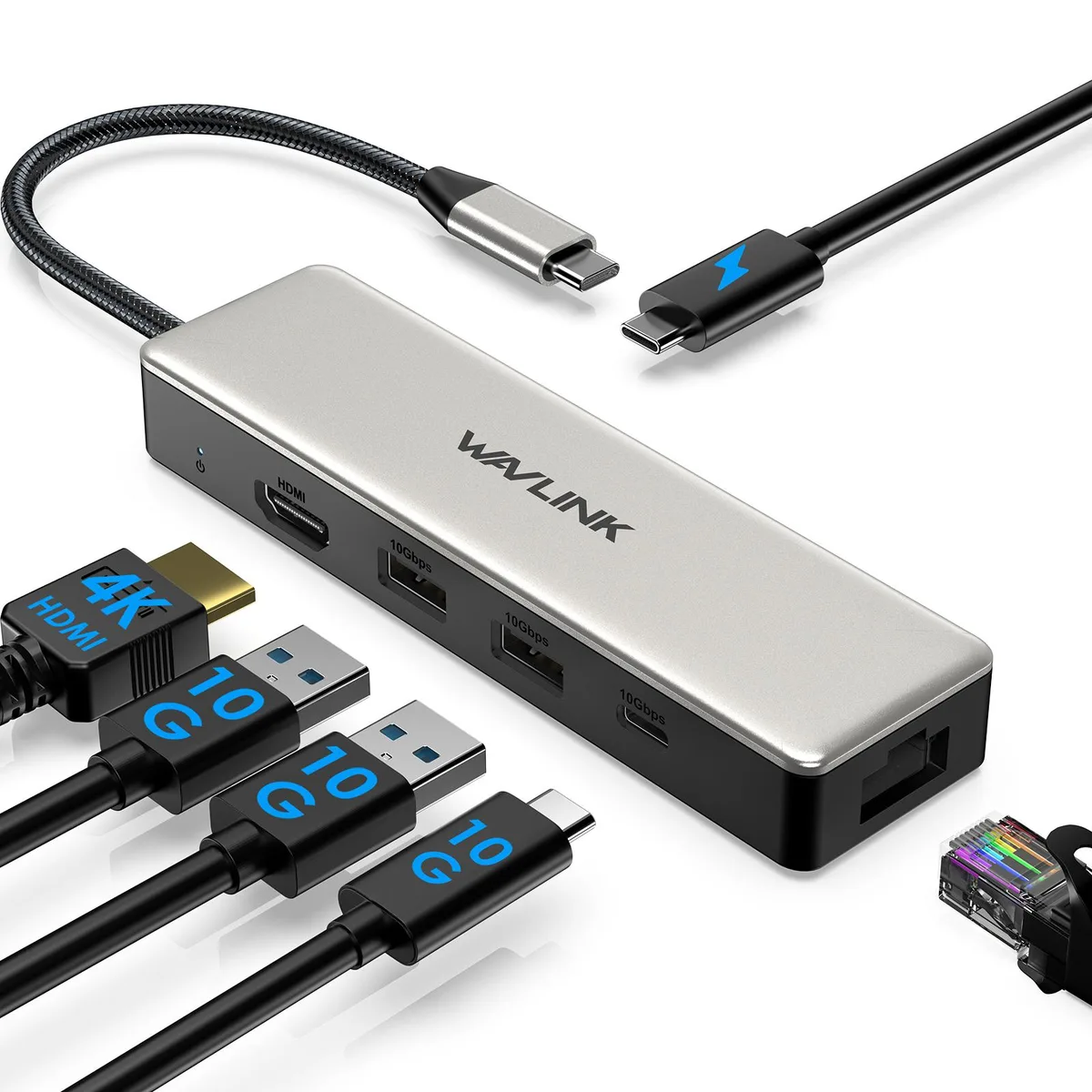 Wavlink Wavlink WL-UHP3414 6-in-1 USB converter 10Gbps 2.5GbE 4K@144Hz 100W PD — product photo
