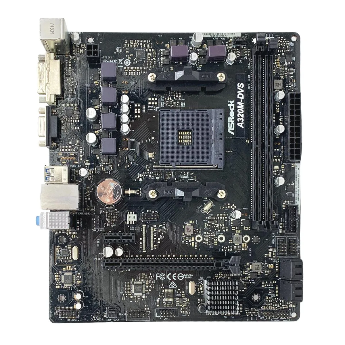 ASRock ASRock A320M-DVS R3.0 AMD motherboard — product photo