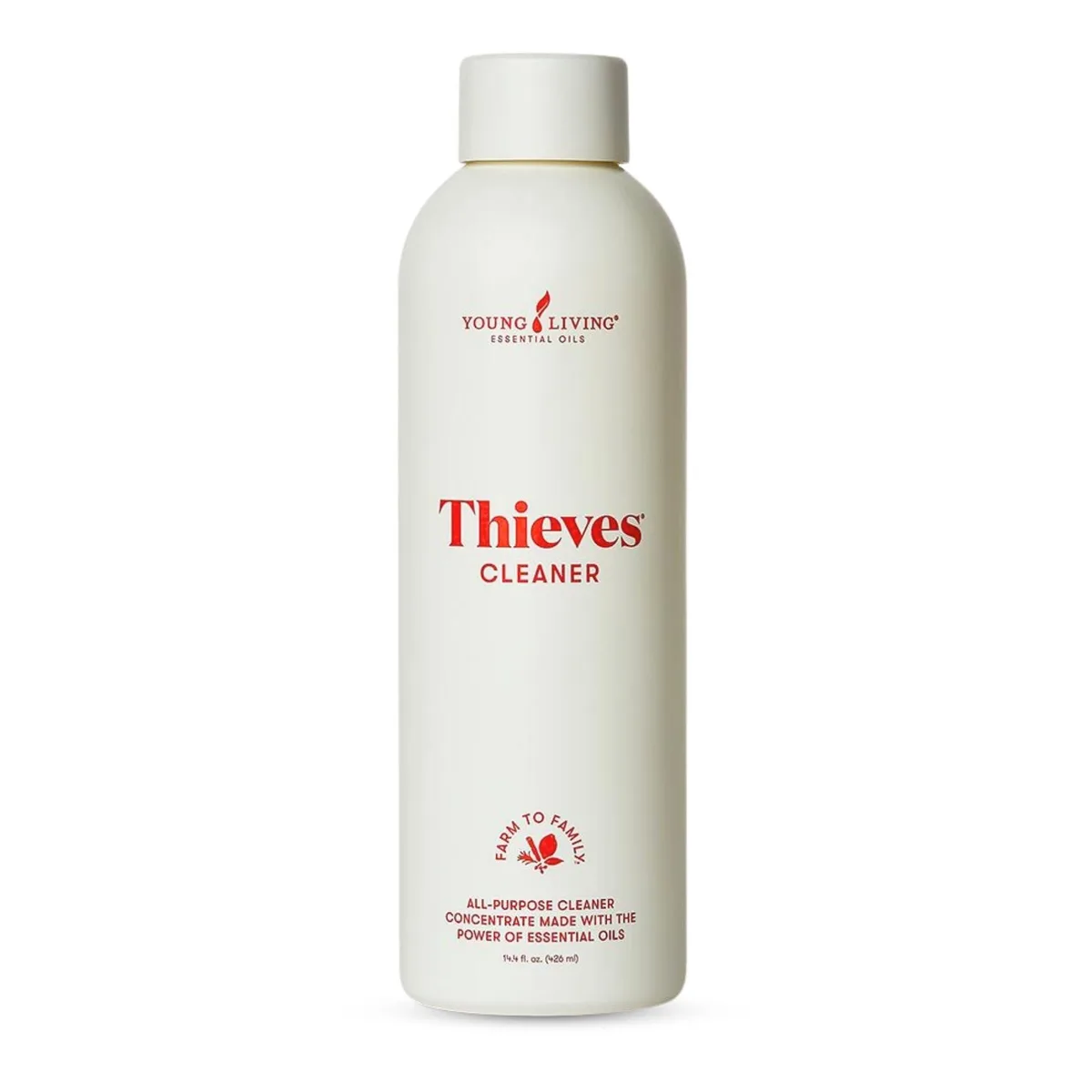 White 14.4 oz bottle of concentrated plant-based cleaner