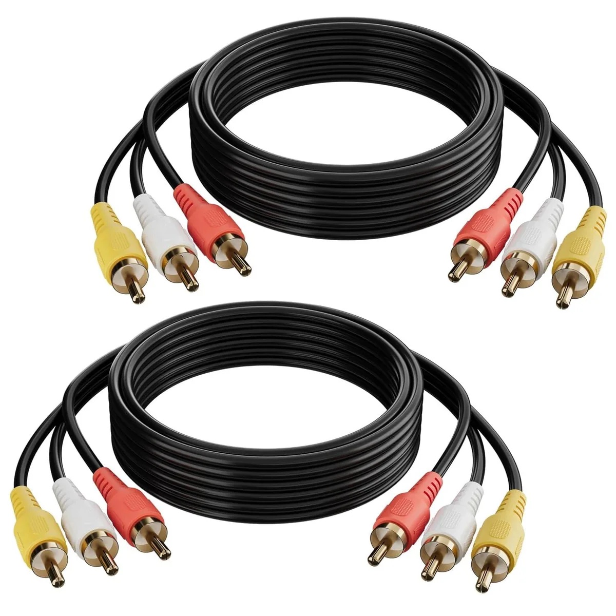 Adoreen 3 RCA Composite Cable 10 ft 2 Pack Gold-Plated — product photo