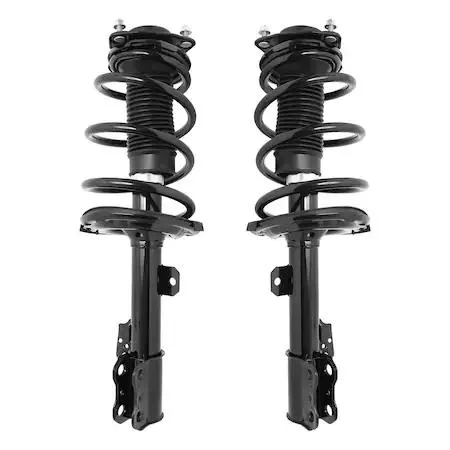 Two silver complete strut assemblies on a plain background