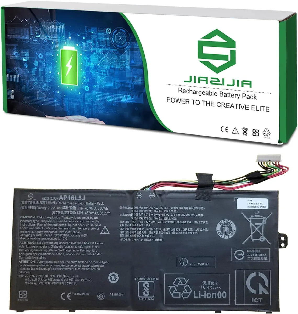 NShi NShi AP16L5J laptop battery 7.7V 36Wh 4670mAh — product photo
