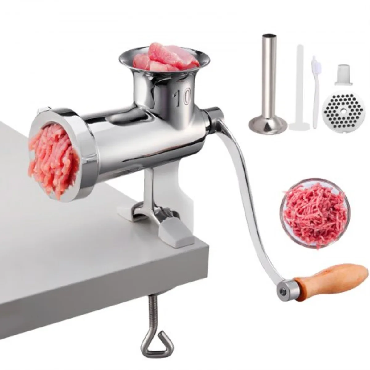 VEVOR VEVOR Manual Meat Grinder #10 304 Stainless Steel Table Clamp — product photo