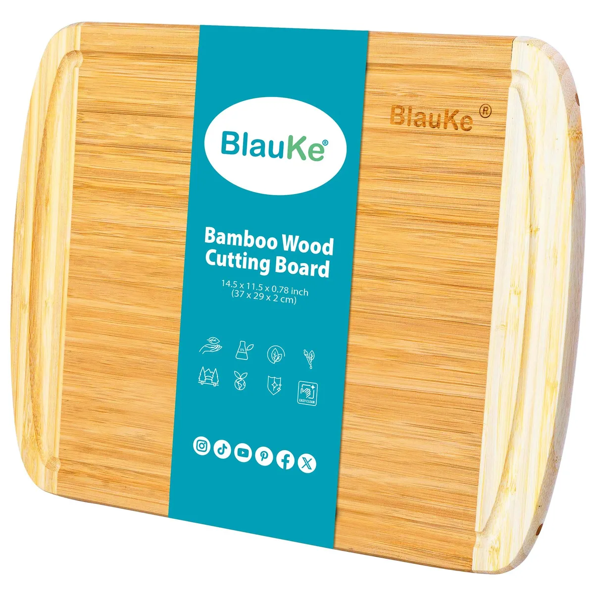 BlauKe BlauKe 14.5 x 11.5 x .8 inch Bamboo Cutting Board — product photo